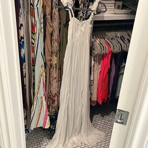 Boho me white bohemian style gauze beach dress swim coverup sz S EUC